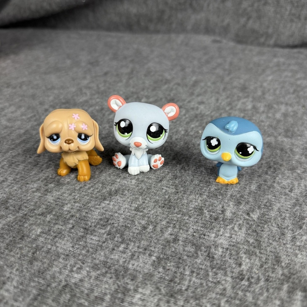 Hasbro Littlest Pet Shop 1747 821 Figures‎ Lot Dog Bear Penguin LPS Toy